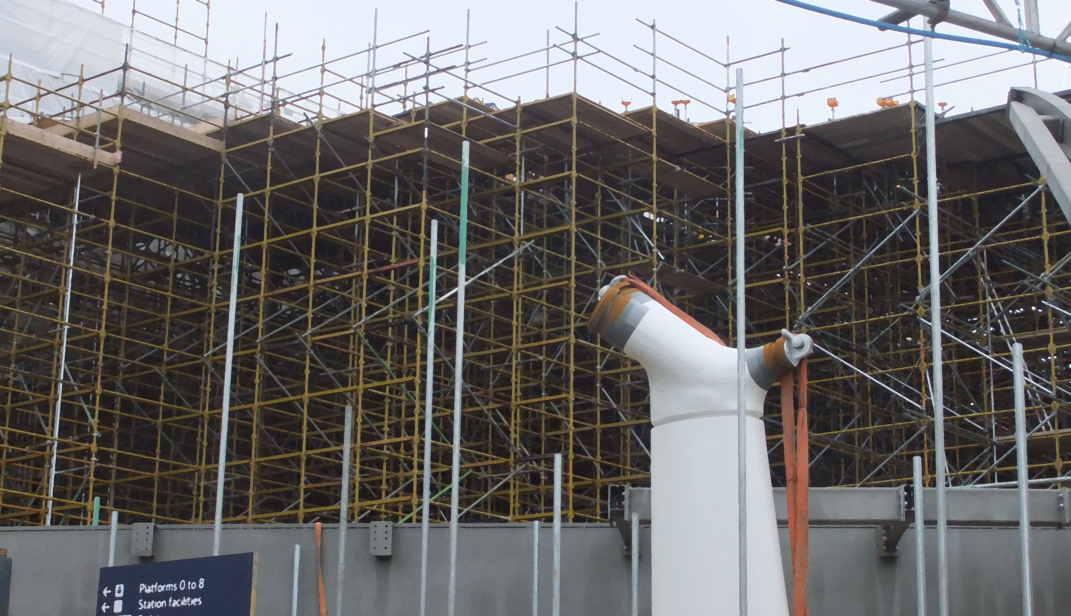 Much scaffolding, King's Cross Station, London
