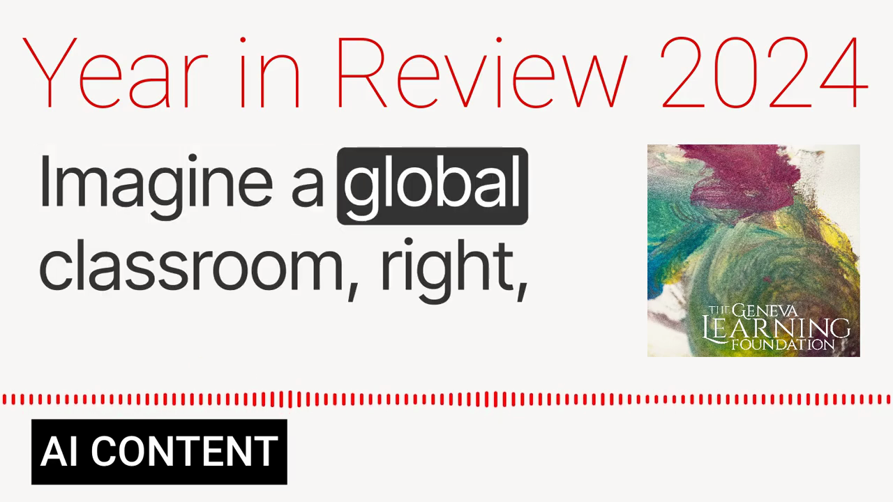 An AI-generated podcast dialogue exploring The Geneva Learning Foundation’s progress in 2024